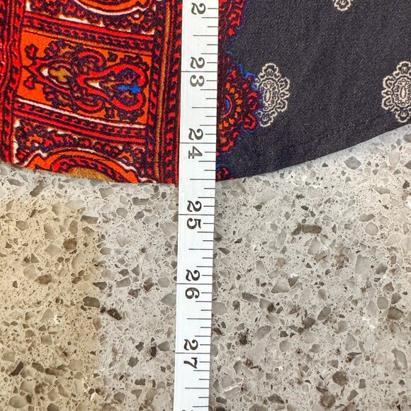 Free People Wishing Well Border Print Button Up Blouse Blue Red Women's Size S - Picture 6 of 9